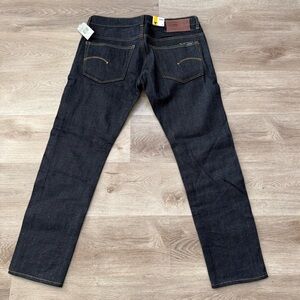 NEW G Star Raw 3301 Tapered Dark Blue Neppy RAW Denim Jeans NWT Men Size 34x30